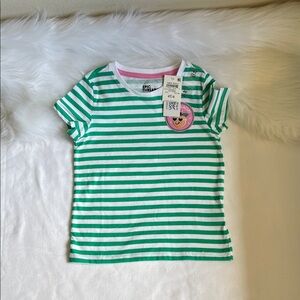 Epic Threads  Girls White and Green Striped Tee Size 4T. Brand New With Tags.